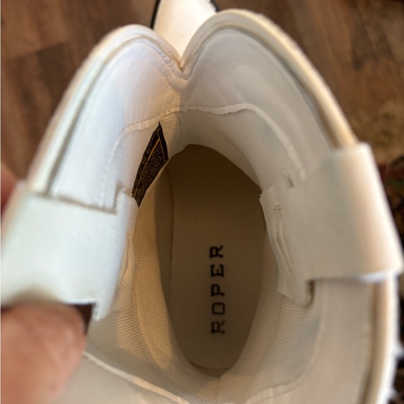 Roper Cowboy Booties Womens 6.5 White Western Cowgirl Short Ankle Boots - Picture 4 of 6